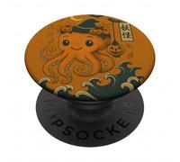 Kawaii Halloween Yokai Polpo Zucca Strega PopSockets PopGrip Adesivo