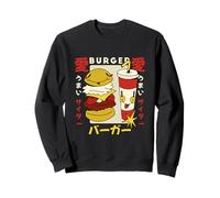 Kawaii hamburger e soda giapponese stile retrò carino cartone animato Felpa