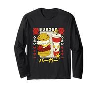 Kawaii hamburger e soda giapponese stile retrò carino cartone animato Maglia a Manica