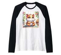 Kawaii Hamster Yogi: Adorable Art of Meditation Maglia con Maniche Raglan