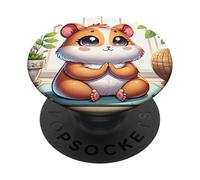 Kawaii Hamster Yogi: Adorable Art of Meditation PopSockets PopGrip Adesivo
