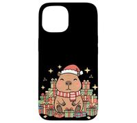 Kawaii Happy Holiday Capybara in Cozy Christmas Style Custodia per iPhone 15