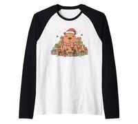 Kawaii Happy Holiday Capybara in Cozy Christmas Style Maglia con Maniche Raglan