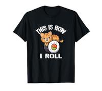 Kawaii How I Roll Sushi Orange Tabby Cat Lover Maglietta
