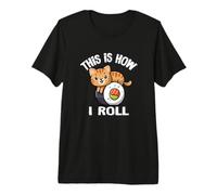 Kawaii How I Roll Sushi Orange Tabby Cat Lover Maglietta Premium