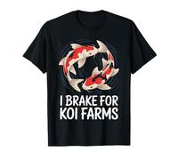 Kawaii I Brake for Koi Farms Japanese Pond Art Animal Lovers Maglietta
