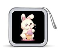 Kawaii Ice Cream Bunny Rabbit CD Holder Portable 40 Capacità DVD Wallet Storage Organizer per Auto Viaggi, Stile:, Taglia unica