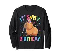 Kawaii It’s My Birthday Capybara Party Vibes Maglia a Manica