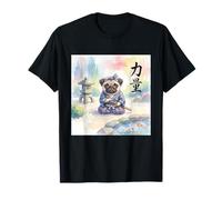 Kawaii Japanese Dog Warrior Samurai Pug Maglietta