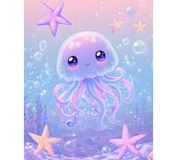 Kawaii Jellyfish Composition Notebook: Cute Ocean Cover • Wide Ruled Lined Pages with Margin • 7.5 x 9.25 • 110 Sheets • Matte Finish