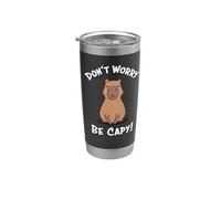 Kawaii Kids Boys Don't Worry Be Capy Meme Lover Capybara Bicchiere termico in acciaio inox doppia parete