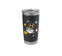 Kawaii Kids Boys Space Astronaut Dog Lover German Shepherd Bicchiere termico in acciaio inox doppia parete