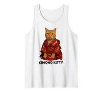 Kawaii Kimono Gatto Giapponese Carino Floreale Stile Anime Canotta