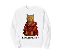 Kawaii Kimono Gatto Giapponese Carino Floreale Stile Anime Felpa