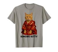 Kawaii Kimono Gatto Giapponese Carino Floreale Stile Anime Maglietta