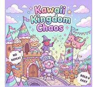 Kawaii Kingdom Chaos: Bold & Easy Cute Fantasy Coloring Book with No Repeat Pages | Cute Castles, Dragons, Knights & Sweet Kingdom Scenes | Relaxing Coloring for Kids, Teens & Adults
