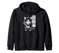 Kawaii Kitten Samurai Cat - Cute Baby Neko Felpa con Cappuccio