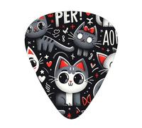 Kawaii-Kittens-Cats-Love, confezione da 12 plettri per chitarra con 3 spessori e scatola portaoggetti, plettri in ABS per basso elettrico
