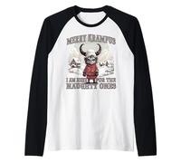 Kawaii Krampus Perchtenlauf Krampus T Il malvagio Babbo Maglia con Maniche Raglan