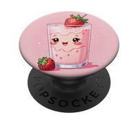 Kawaii Latte Di Fragole Carino Giapponese Design Stampa PopSockets PopGrip Intercambiabile