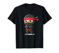 Kawaii Little Ninja Cartoon Rosso Fascia Maglietta