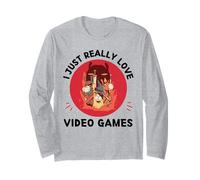 Kawaii Llama I Just Really Love Videogiochi Amante Maglia a Manica