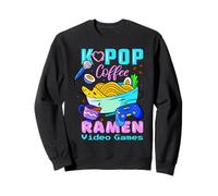 Kawaii Love Coffee Videogiochi Ramen e K-Pop Fan Regalo Felpa