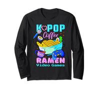 Kawaii Love Coffee Videogiochi Ramen e K-Pop Fan Regalo Maglia a Manica