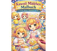 Kawaii Mädchen Malbuch - Niedliche Anime Mädchen im Alltag | 75 niedliche Ausmalbilder mit Kochen, Sport, Spielen und kreativen Szenen: Großes Kawaii ... - entspannender Malspaß auf 151 Seiten