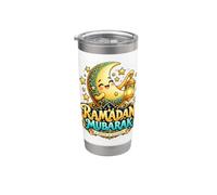 Kawaii Moon Ramadan Eid Mubarak Islamic Holiday Festival Bicchiere termico in acciaio inox doppia parete