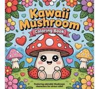 Kawaii Mushroom Coloring Book: 50 Adorable Japanese Style Mushrooms with Cute Faces, Houses & Animal Friends | Fun Coloring Pages for Kids, Teens & ... Coloring Book | Mushroom Coloring Book Adult