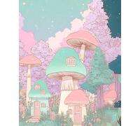 Kawaii Mushroom Village Composition Notebook: Pastel Whimsical Writing Companion for Students & Journalers | 7.5 x 9.25, 110 Wide Ruled Pages with Margin Field, Matte Cover