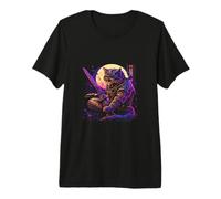 Kawaii Ninja Cat - Tatuaggio Gatto Samurai Giapponese Maglietta Premium