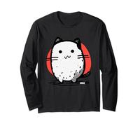 Kawaii Onigiri Cat Giappone Design estetico Maglia a Manica