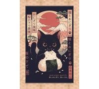 Kawaii Onigiri Cat Notebook: Japanese Aesthetic...: Retro Anime Style Lined Journal