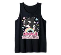 Kawaii Orca Rainbow Whale Guardando Chibi Whale Girls Canotta