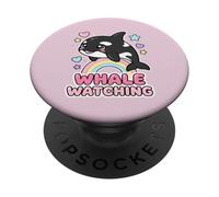 Kawaii Orca Rainbow Whale Guardando Chibi Whale Girls PopSockets PopGrip Adesivo