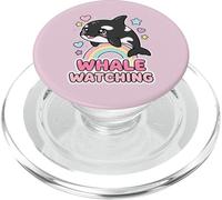Kawaii Orca Rainbow Whale Guardando Chibi Whale Girls PopSockets PopGrip per MagSafe