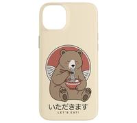 Kawaii Orso Giapponese Mangiare Ramen Noodles Itadakimasu Anime Custodia per iPhone 14 Plus
