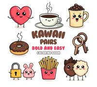 Kawaii Pairs: Adorable Duo Coloring Book: Cute and Fun Kawaii Pairs to Color for All Ages