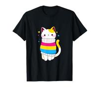 Kawaii Pan Pansexuali Cat with Sweater - Cute LGBTQ+ Pride Maglietta