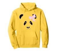 Kawaii Panda Bear Face con grazioso fiocco rosa stile ragazza Felpa con Cappuccio