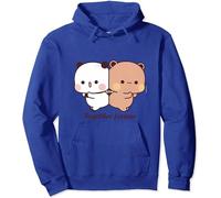 Kawaii Panda Bear Hug Bubu And Dudu Together Forever San Valentino divertente regalo unisex pullover con cappuccio, Blu, XXL
