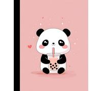 Kawaii Panda Notebook with Boba Tea Design: Cute Wide Ruled Composition Book for Teens, Tweens, and Students | Pastel Animal Journal for School, Writing, or Gift Giving