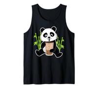 Kawaii Panda Orso Panda con Bubble Tea e bambù Regalo Canotta