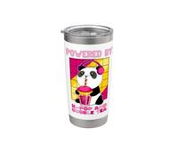 Kawaii Panda Powered By K-Pop e Bubble Tea Boba Cute Anime Bicchiere termico in acciaio inox doppia parete
