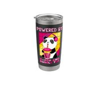 Kawaii Panda Powered By K-Pop e Bubble Tea Boba Cute Anime Bicchiere termico in acciaio inox doppia parete