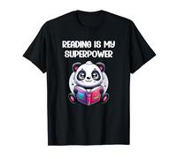 Kawaii Panda Reading è il mio super potere bambini Maglietta