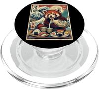 Kawaii Panda Rosso Versare Sake Sushi Ukiyo-e Arte Giapponese PopSockets PopGrip per MagSafe