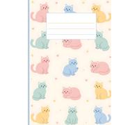 Kawaii Pastel Cats Composition Notebook - College Ruled - 6" x 9" - 120 Pages